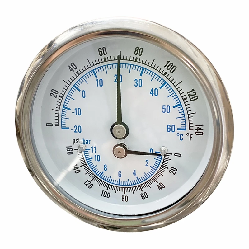 Integriertes SS316-Temperaturmanometer, ölgefüllt